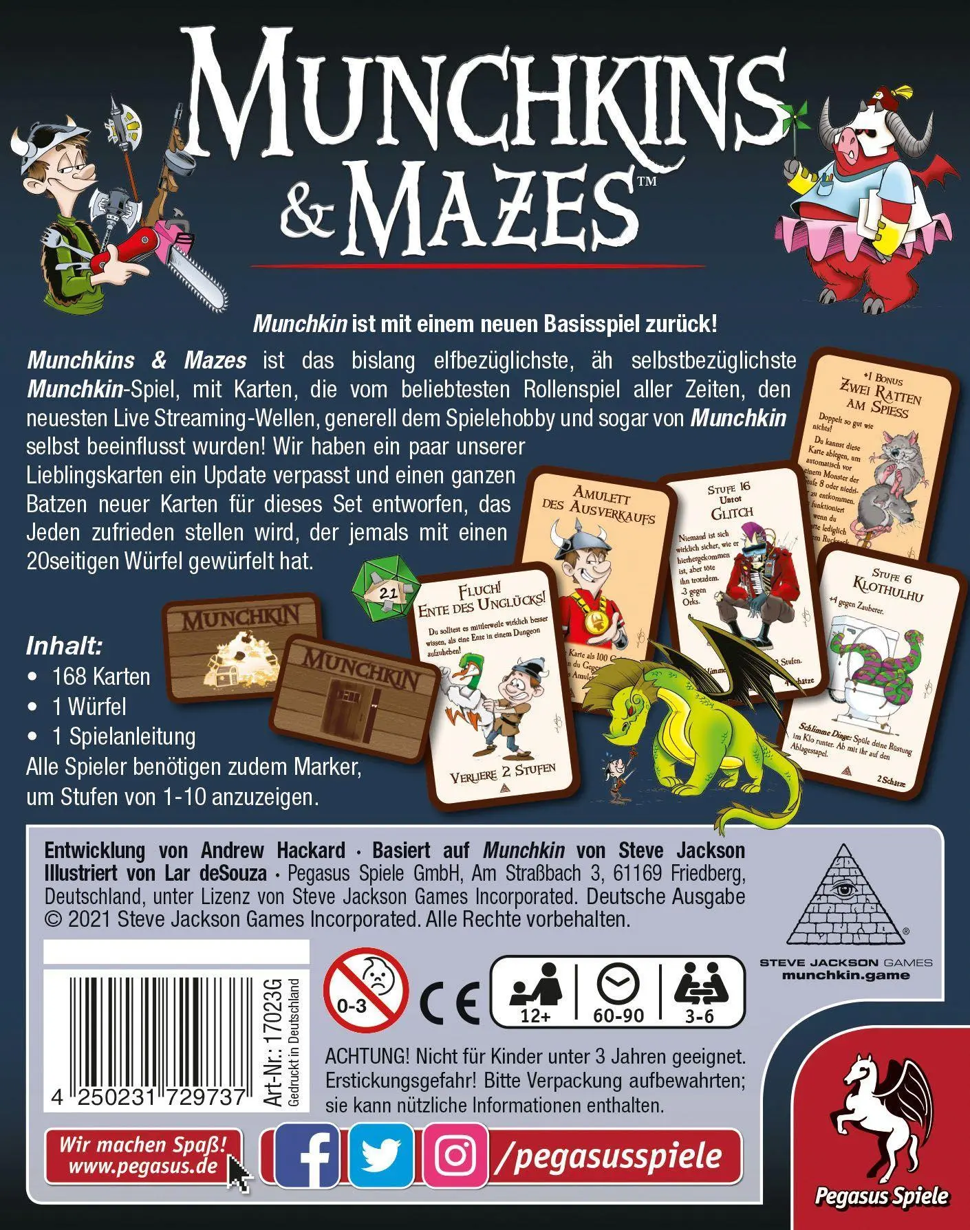 Bild: 4250231729737 | Munchkin &amp; Mazes | Andrew Hackard | Spiel | Brettspiel | 17023G | 2021