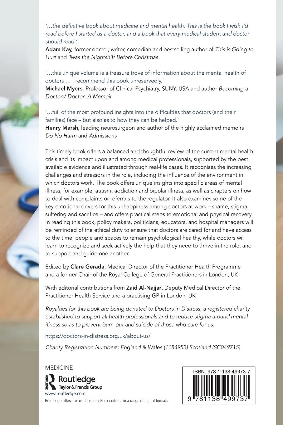 Rückseite: 9781138499737 | Beneath the White Coat | Doctors, Their Minds and Mental Health | Buch