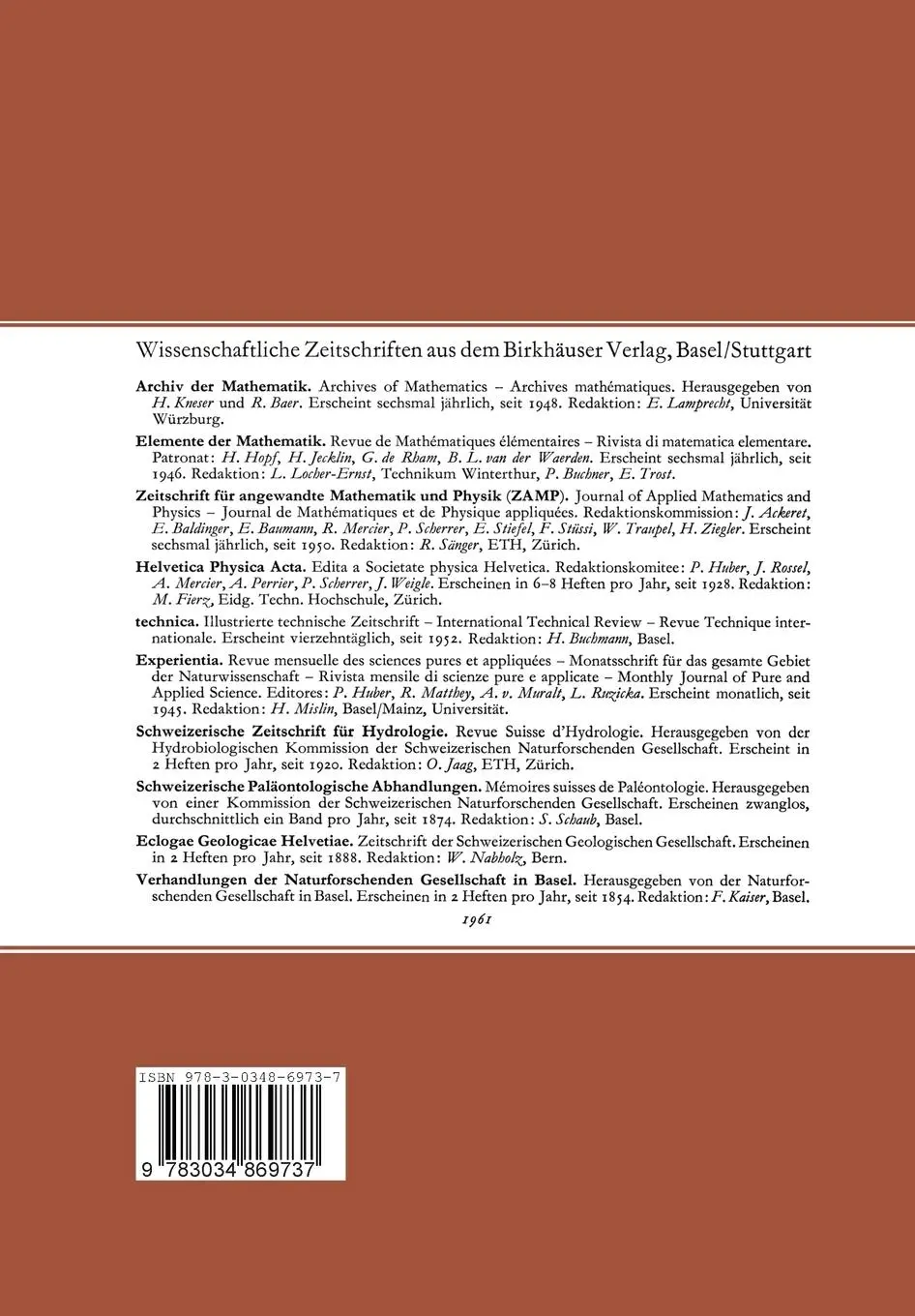 Rückseite: 9783034869737 | Lehrbuch der Schweisstechnik | Band I | C. G. Keel | Taschenbuch
