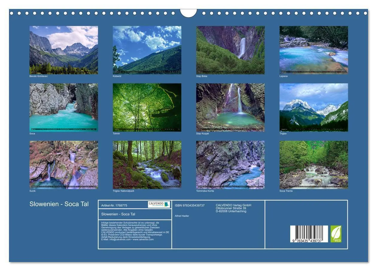 Bild: 9783435439737 | Slowenien - Soca Tal (Wandkalender 2025 DIN A3 quer), CALVENDO...