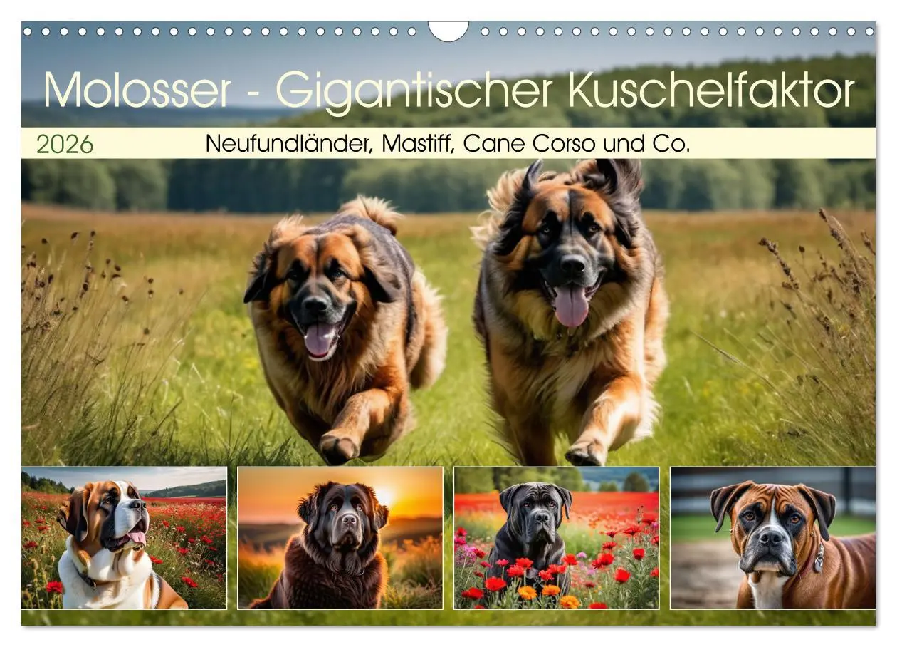 Cover: 9783457389737 | Molosser - Gigantischer Kuschelfaktor (Wandkalender 2026 DIN A3...