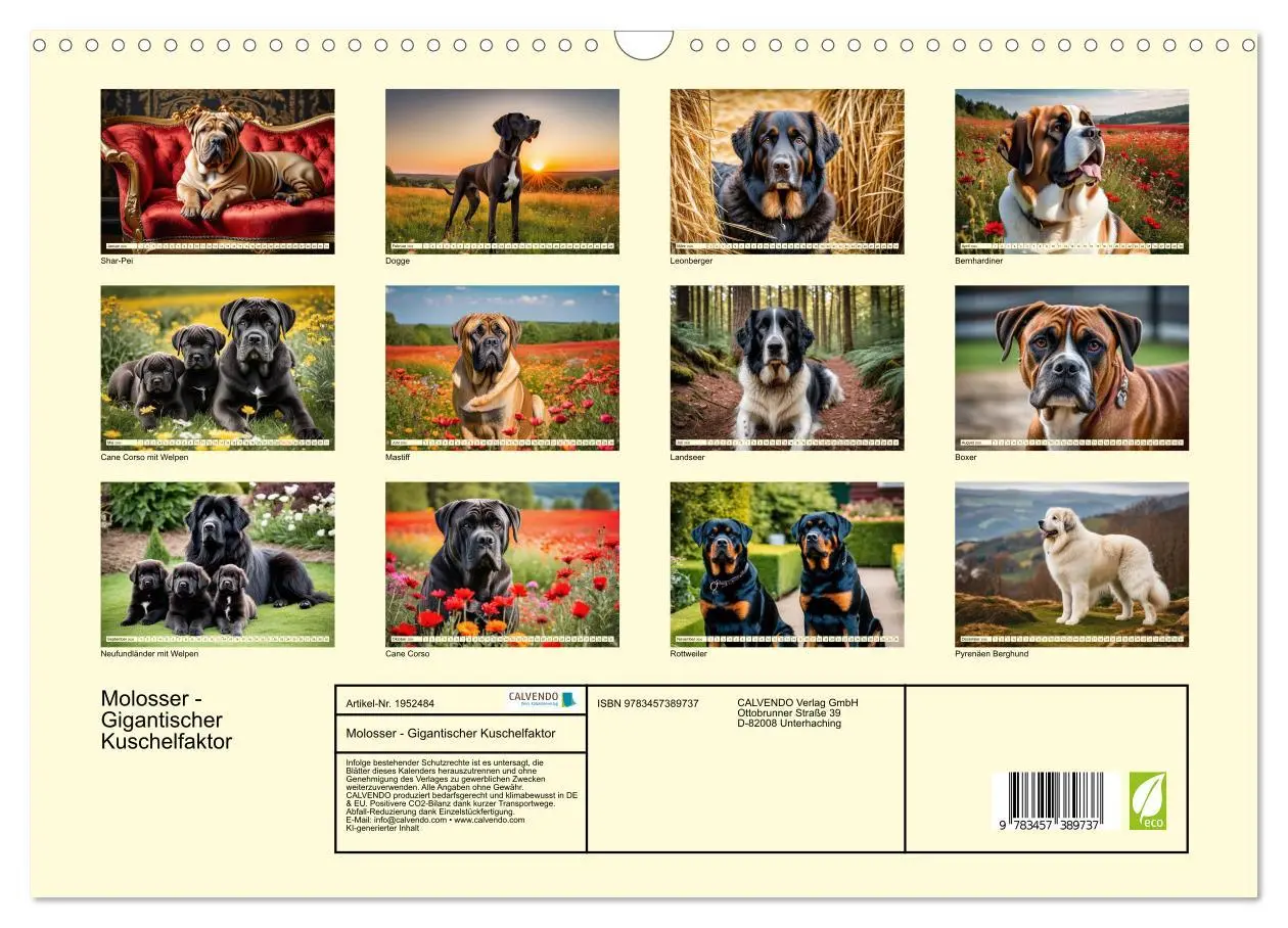 Bild: 9783457389737 | Molosser - Gigantischer Kuschelfaktor (Wandkalender 2026 DIN A3...