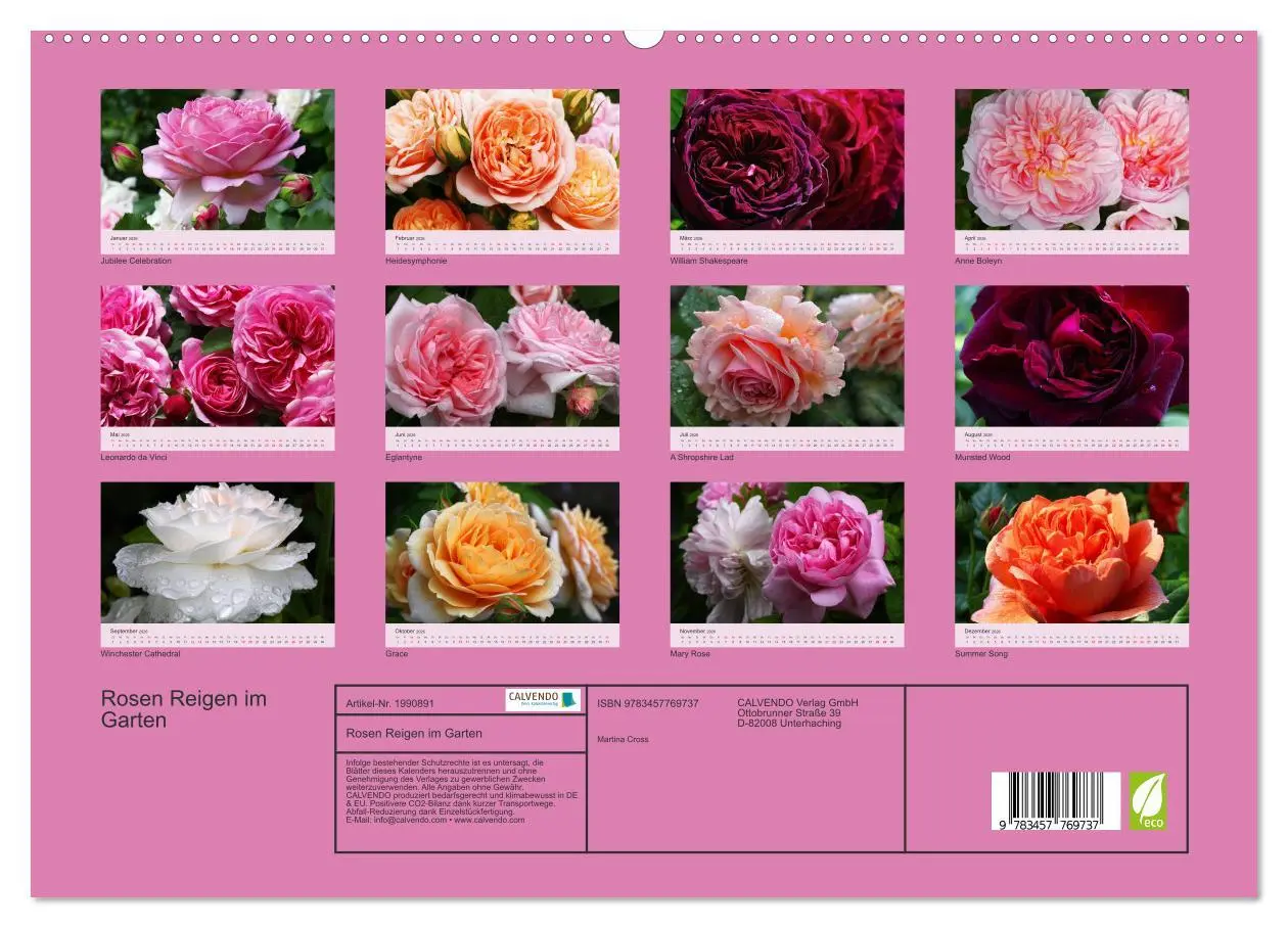 Bild: 9783457769737 | Rosen Reigen im Garten (hochwertiger Premium Wandkalender 2026 DIN...