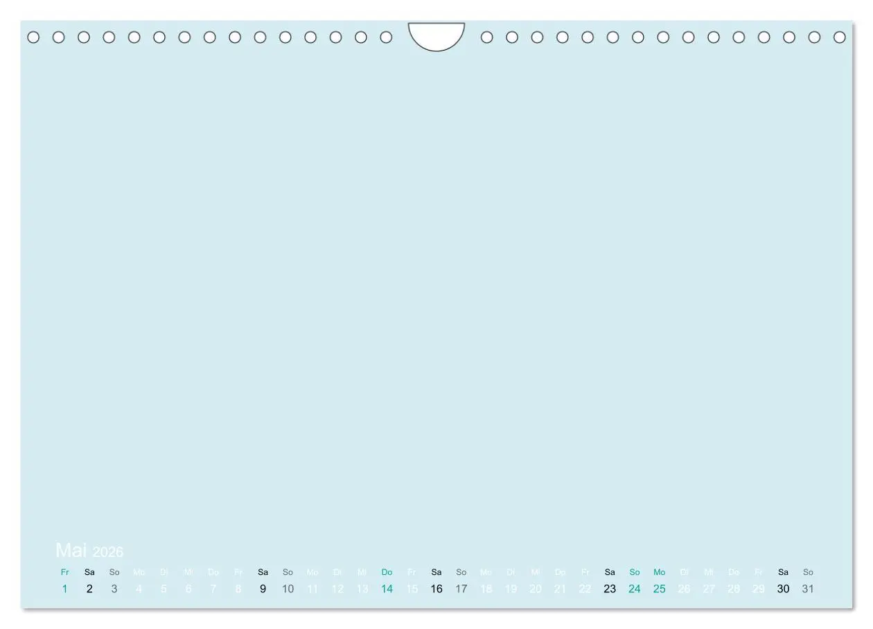 Bild: 9783516169737 | Bastelkalender - hell Blau (Wandkalender 2026 DIN A4 quer),...