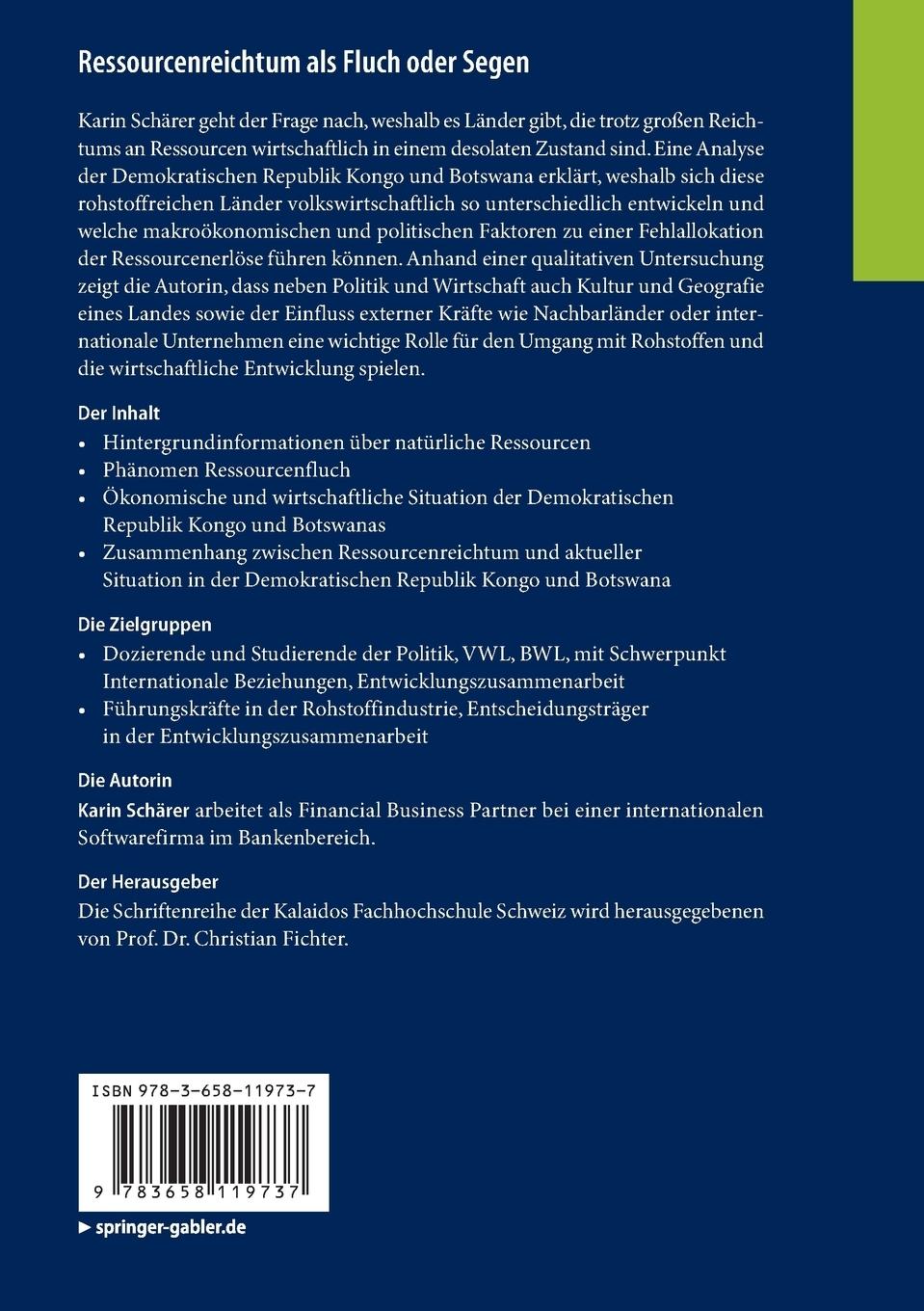 Rückseite: 9783658119737 | Ressourcenreichtum als Fluch oder Segen | Karin Schärer | Taschenbuch