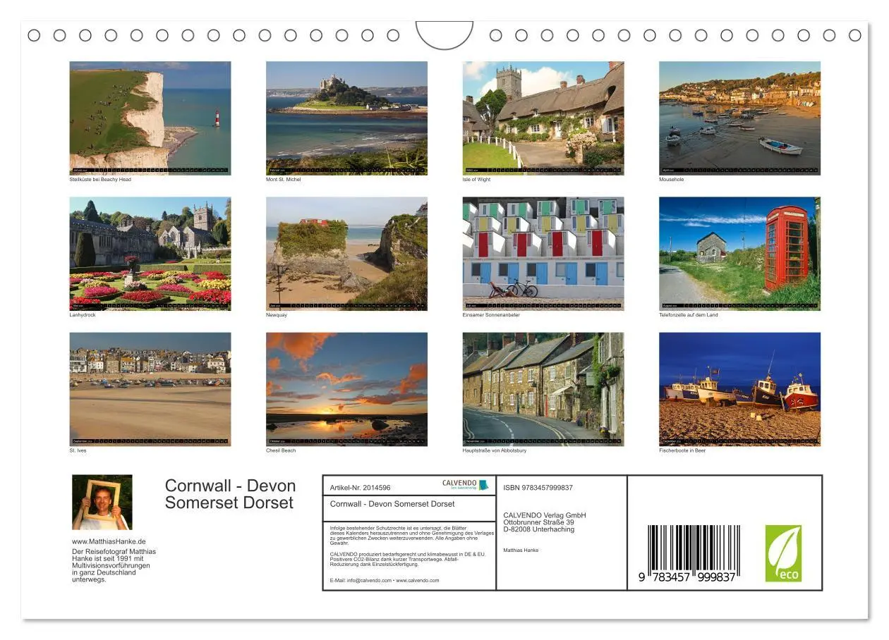 Bild: 9783457999837 | Cornwall - Devon Somerset Dorset (Wandkalender 2026 DIN A4 quer),...
