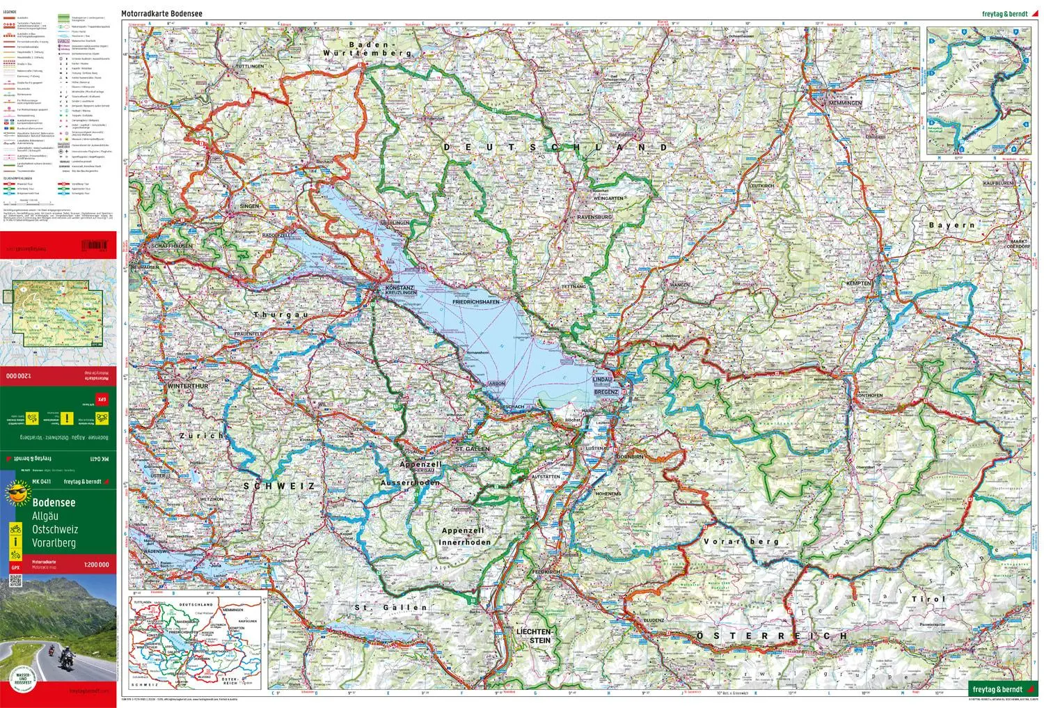 Bild: 9783707919837 | Bodensee, Motorradkarte 1:200.000, freytag &amp; berndt | freytag &amp; berndt