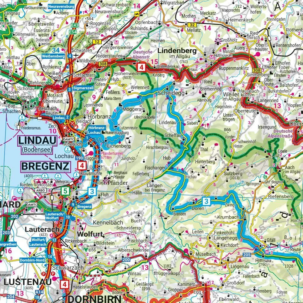 Bild: 9783707919837 | Bodensee, Motorradkarte 1:200.000, freytag &amp; berndt | (Land-)Karte