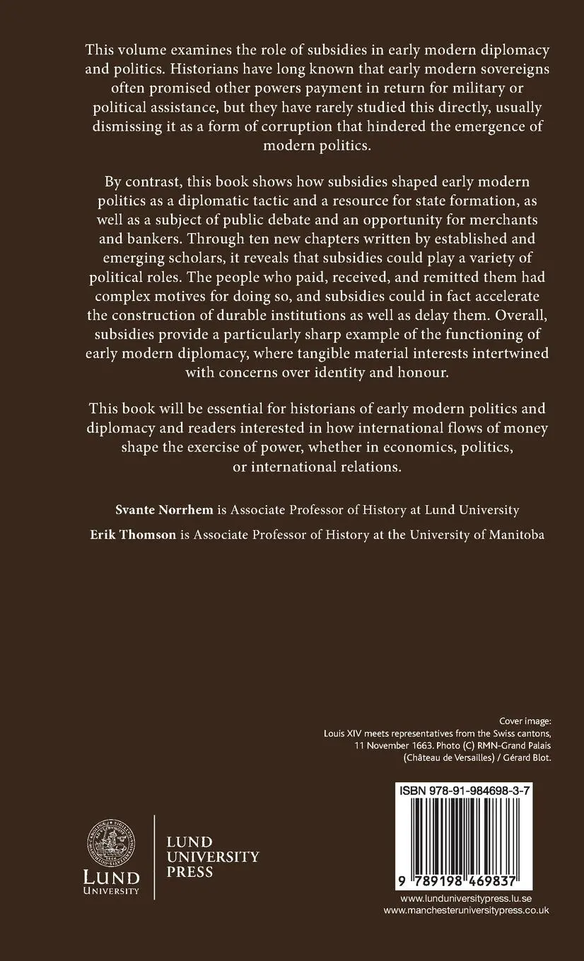 Rückseite: 9789198469837 | Subsidies, diplomacy, and state formation in Europe, 1494-1789 | Buch
