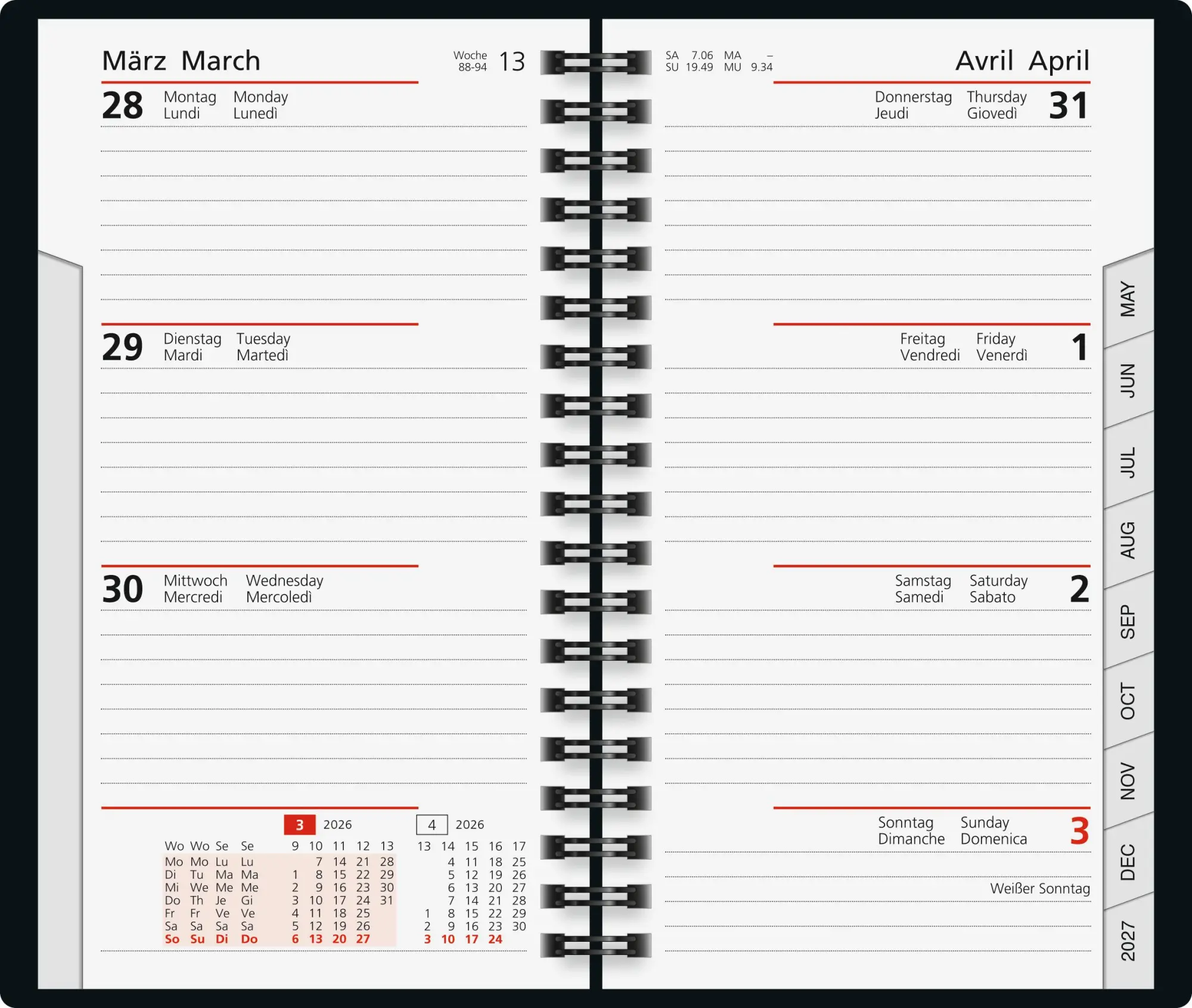 Bild: 4003273789937 | rido/idé 7017809906 Taschenkalender Mod. Taschenplaner int. 2026...
