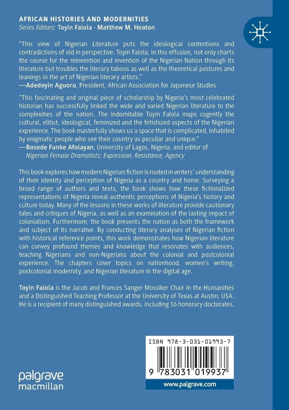 Rückseite: 9783031019937 | Nigerian Literary Imagination and the Nationhood Project | Falola