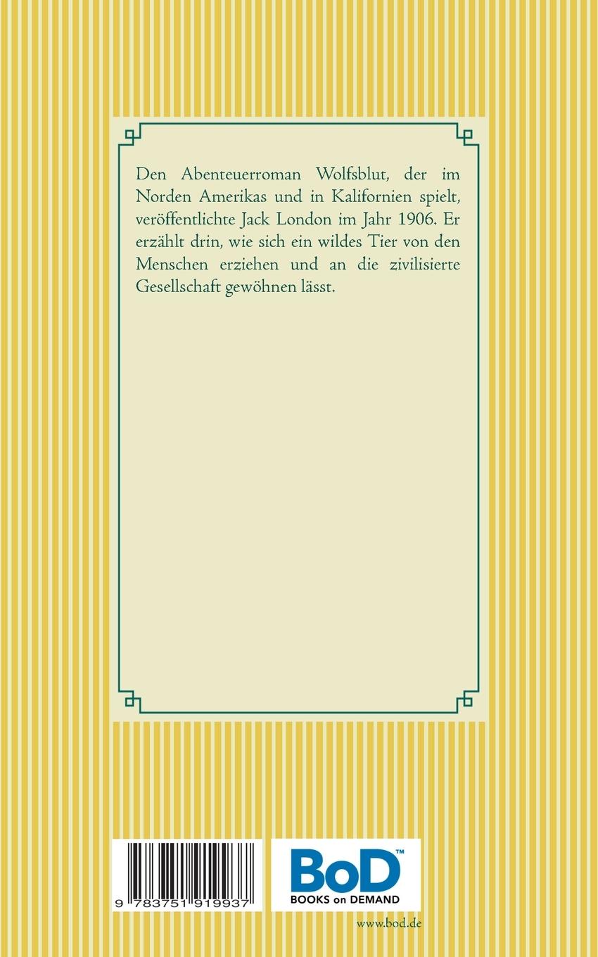 Rückseite: 9783751919937 | Wolfsblut | Jack London | Taschenbuch | 208 S. | Deutsch | 2020