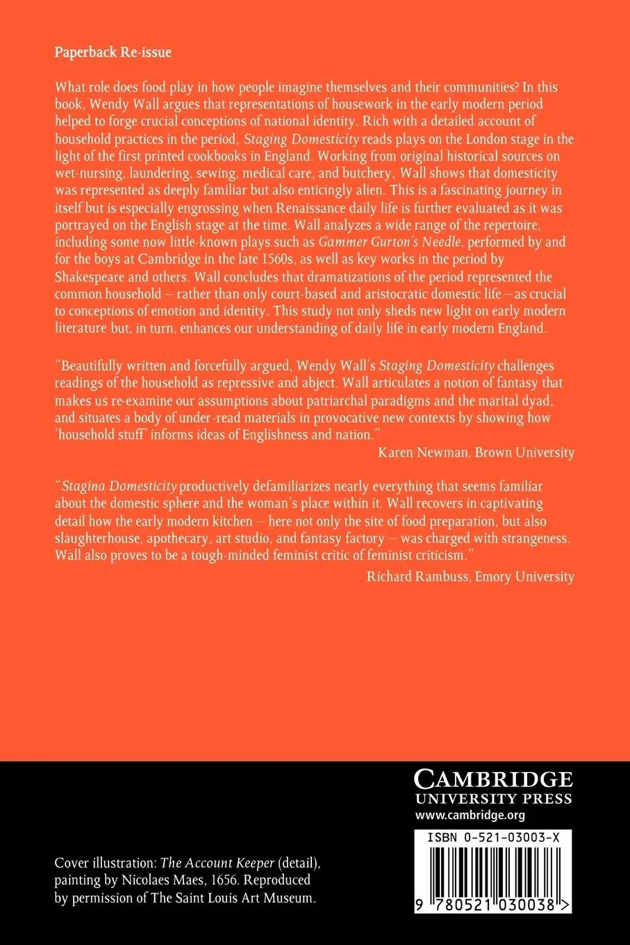 Rückseite: 9780521030038 | Staging Domesticity | Wendy Wall | Taschenbuch | Englisch | 2006