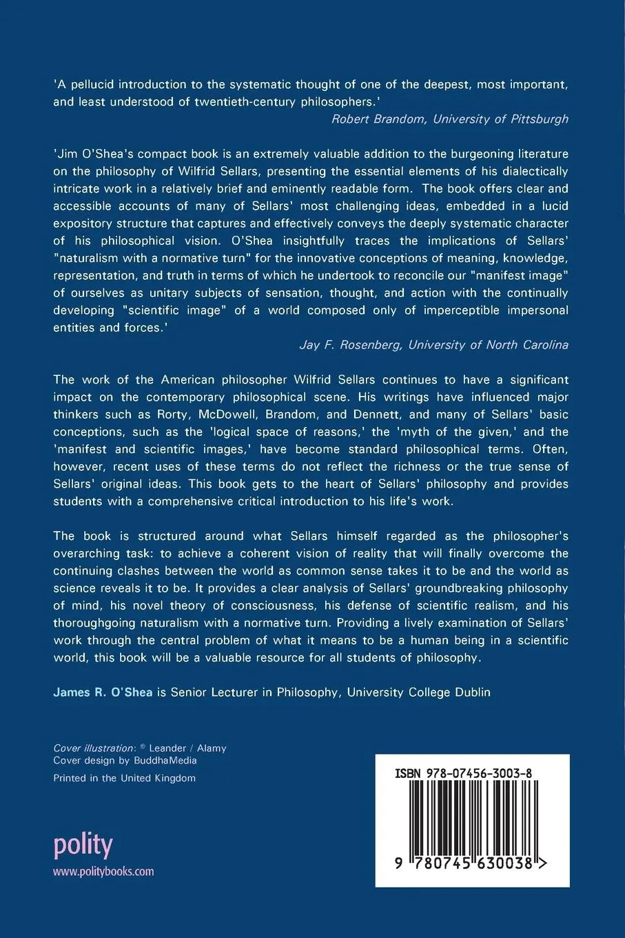 Rückseite: 9780745630038 | Wilfrid Sellars | Naturalism with a Normative Turn | James O'Shea
