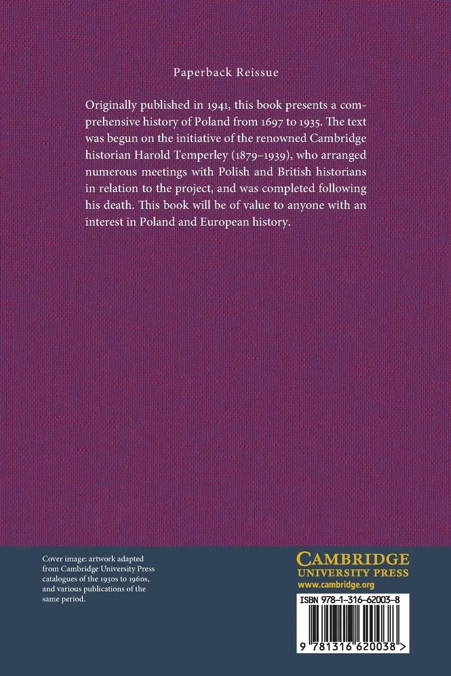 Rückseite: 9781316620038 | The Cambridge History of Poland | W. F. Reddaway (u. a.) | Taschenbuch