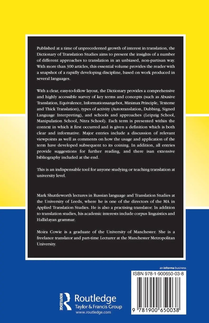 Rückseite: 9781900650038 | Dictionary of Translation Studies | Mark Shuttleworth | Taschenbuch