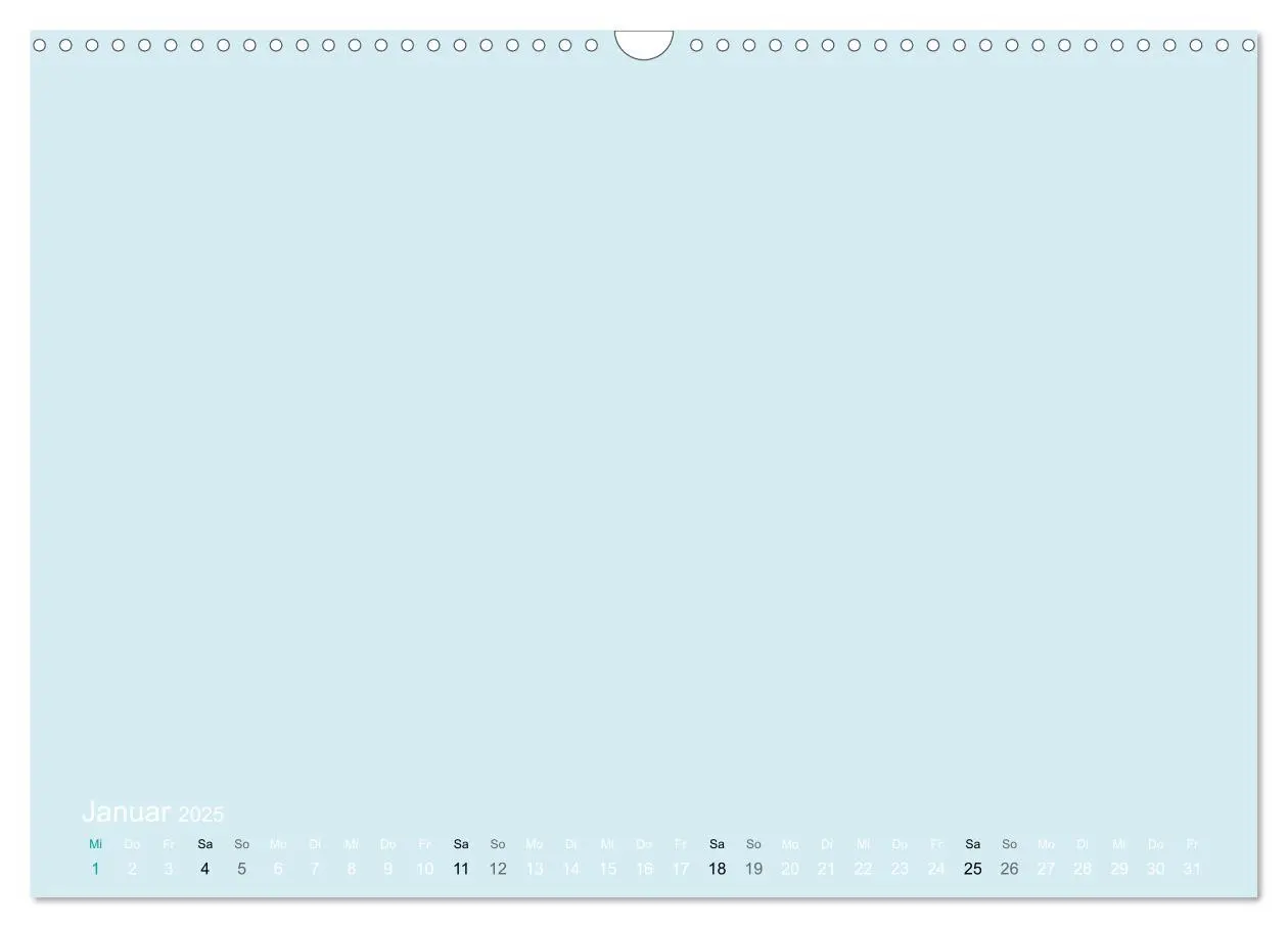 Bild: 9783435770038 | Bastelkalender - hell Blau (Wandkalender 2025 DIN A3 quer),...