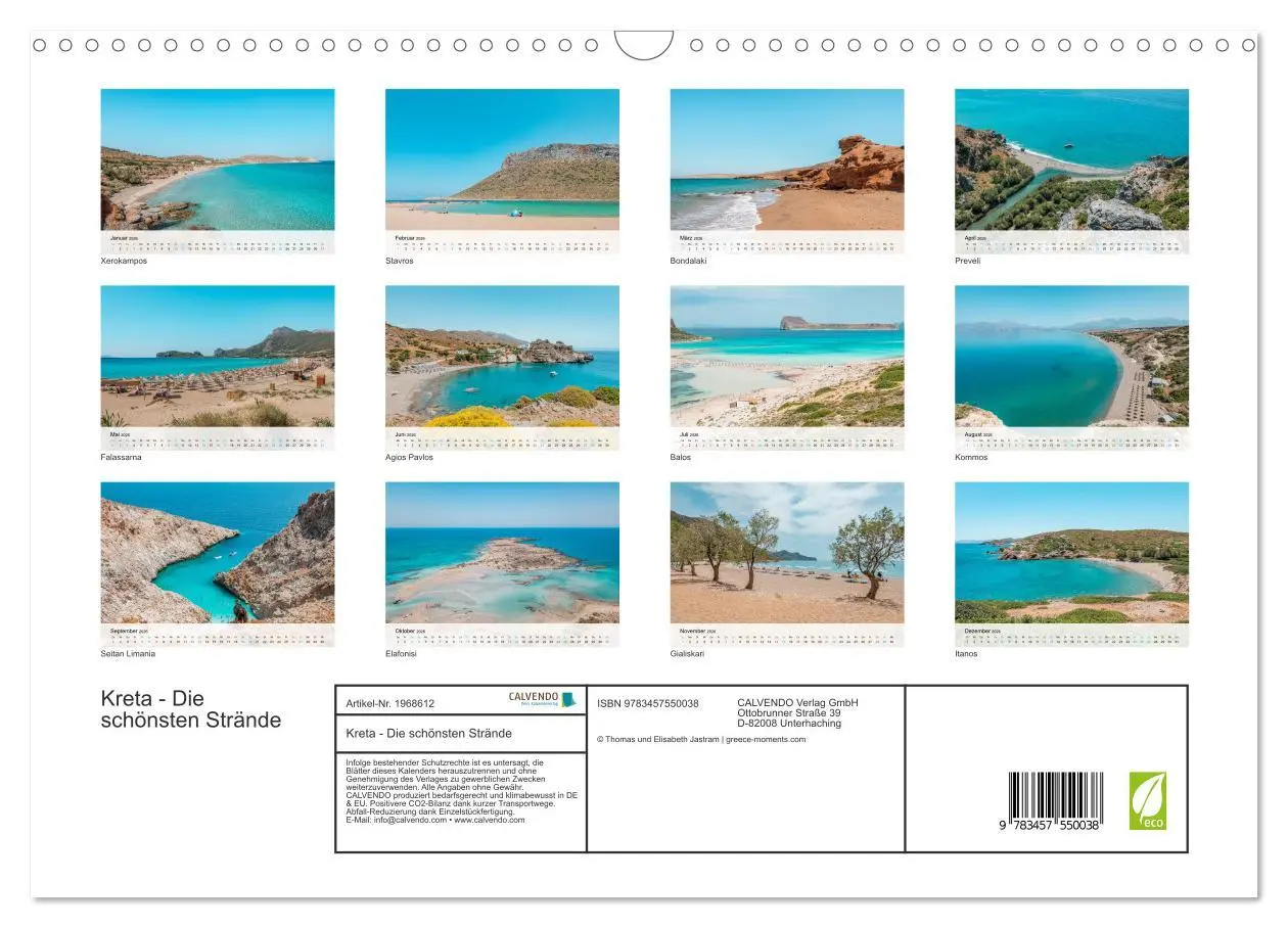 Bild: 9783457550038 | Kreta - Die schönsten Strände (Wandkalender 2026 DIN A3 quer),...