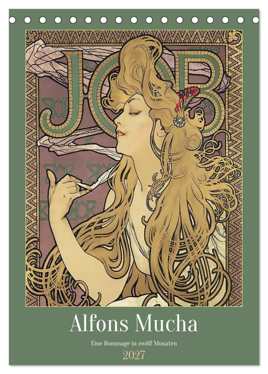 Cover: 9783569280038 | Alfons Mucha - Eine Hommage in zwölf Monaten (Tischkalender 2027...