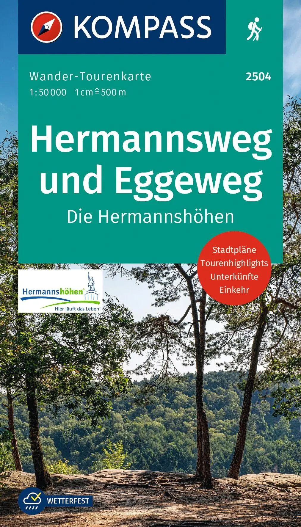 Cover: 9783991540038 | KOMPASS Wander-Tourenkarte Hermannsweg und Eggeweg, Die...