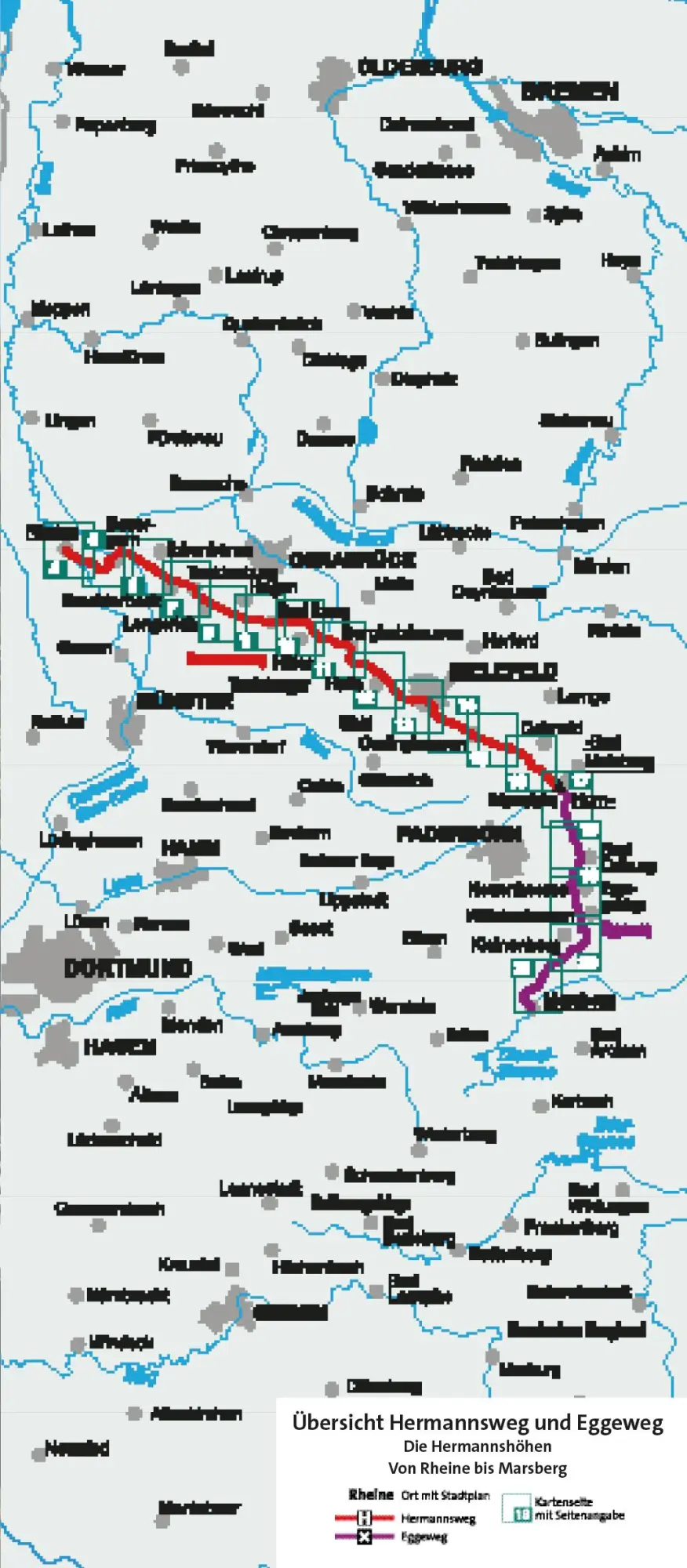 Bild: 9783991540038 | KOMPASS Wander-Tourenkarte Hermannsweg und Eggeweg, Die...