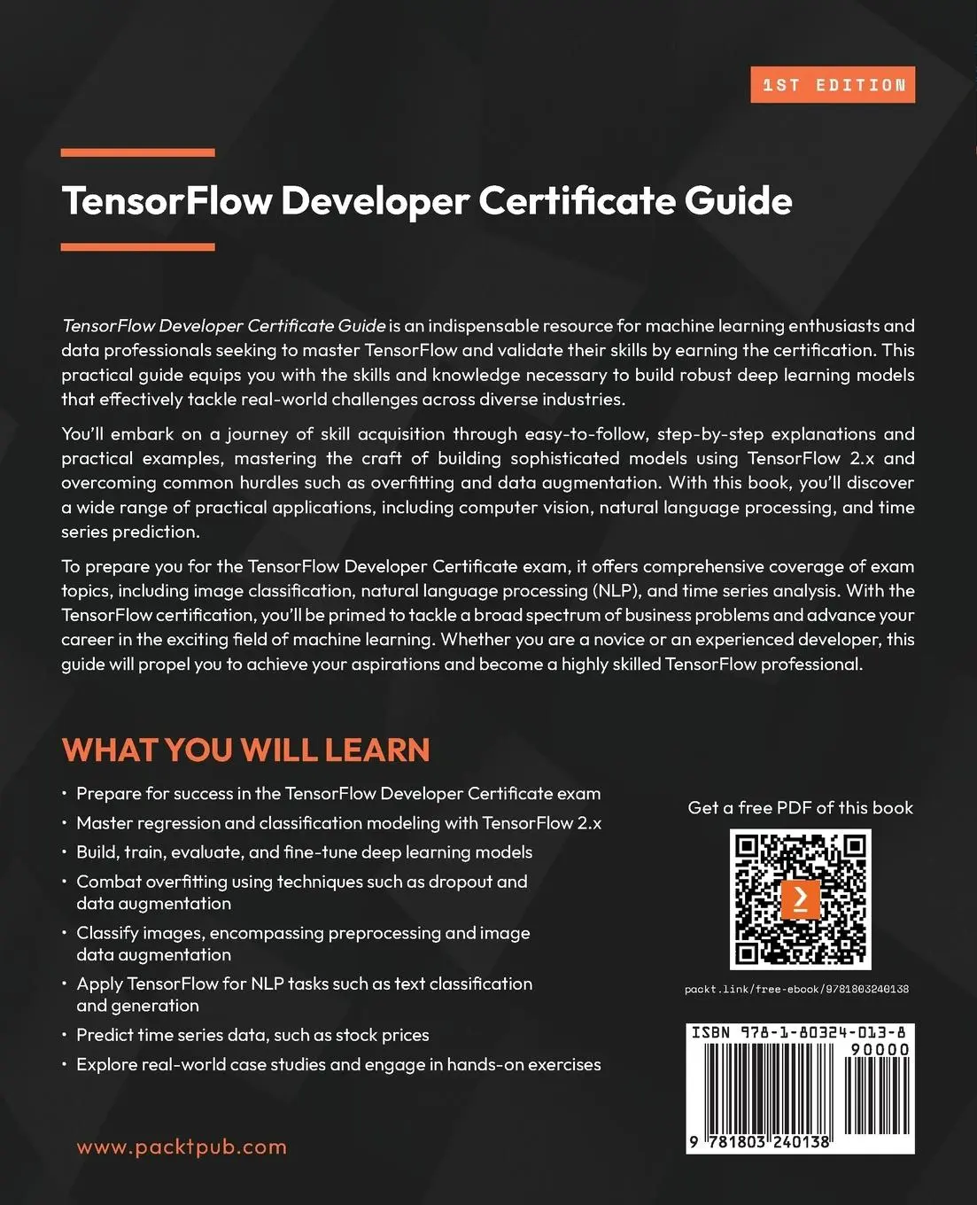 Rückseite: 9781803240138 | TensorFlow Developer Certificate Guide | Oluwole Fagbohun | Buch