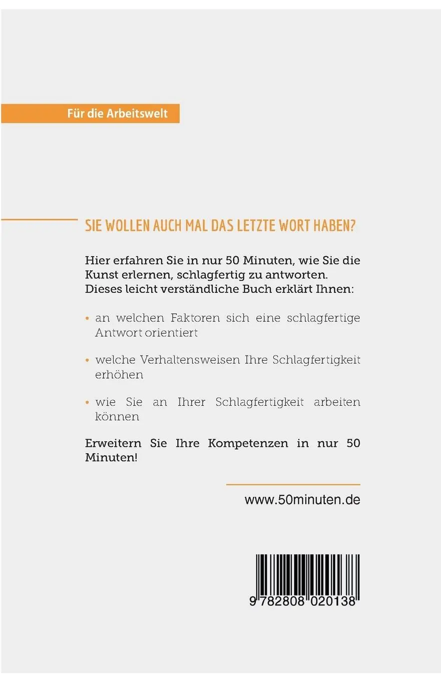 Rückseite: 9782808020138 | Die Kunst der Schlagfertigkeit | Benjamin Fléron | Taschenbuch | 62 S.