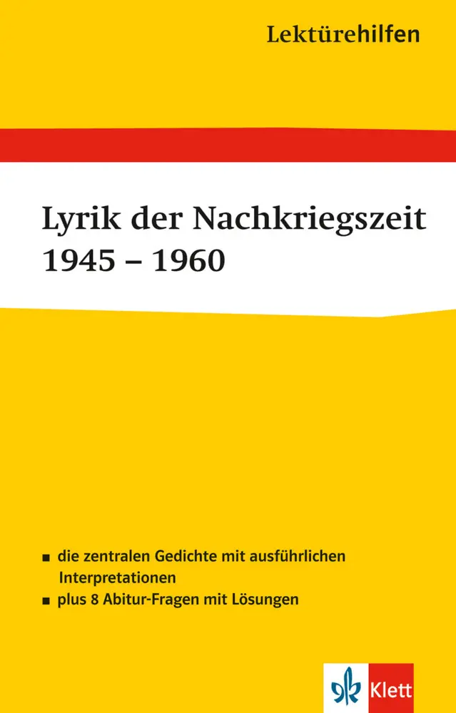 Cover: 9783129230138 | Klett Lektürehilfen Lyrik der Nachkriegszeit 1945 - 1960 | Petruschke
