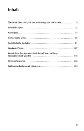 Bild: 9783129230138 | Klett Lektürehilfen Lyrik der Nachkriegszeit 1945 - 1960 | Petruschke