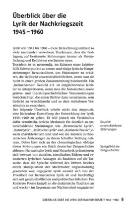 Bild: 9783129230138 | Klett Lektürehilfen Lyrik der Nachkriegszeit 1945 - 1960 | Petruschke