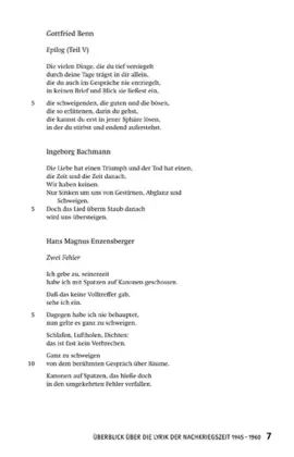 Bild: 9783129230138 | Klett Lektürehilfen Lyrik der Nachkriegszeit 1945 - 1960 | Petruschke
