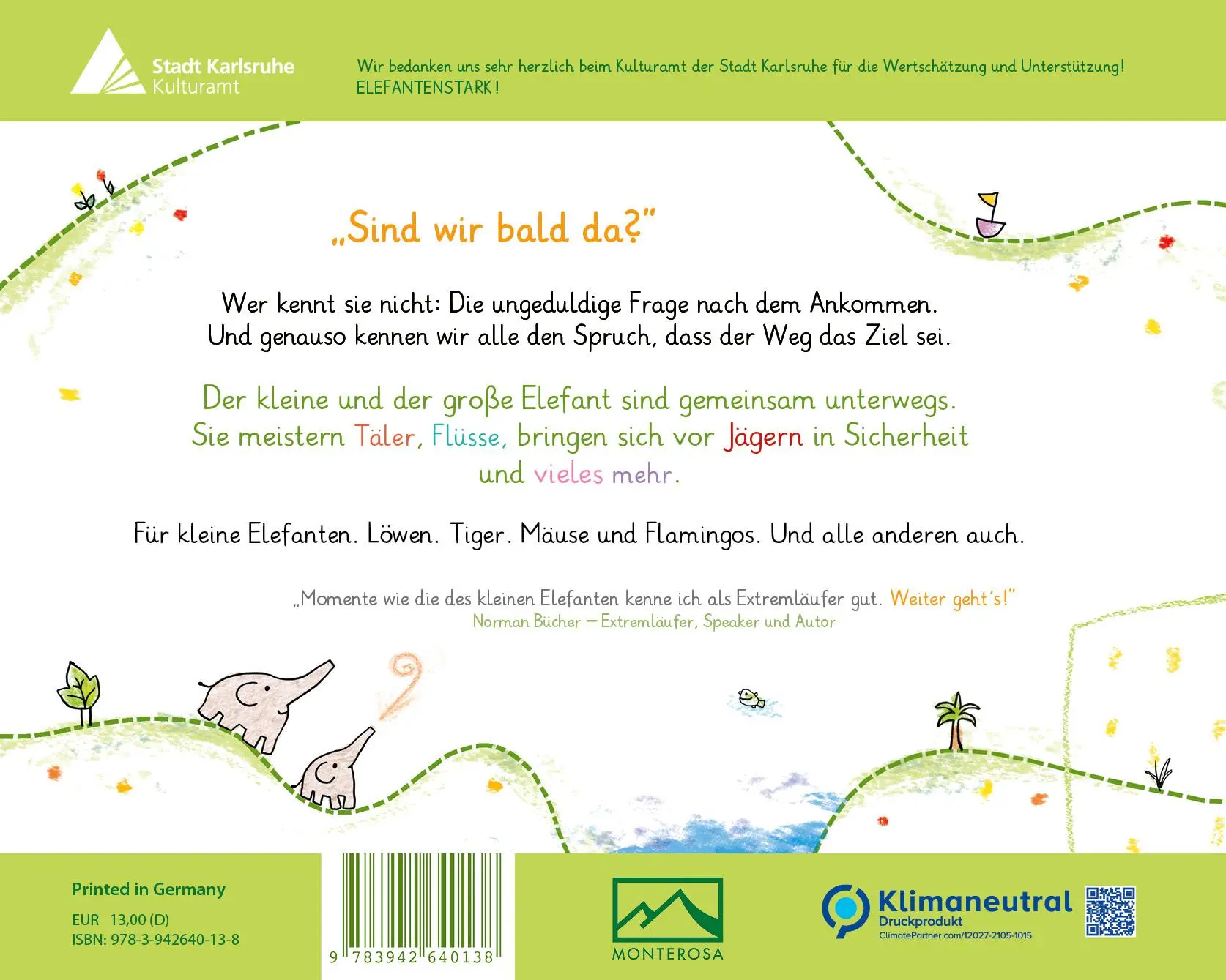 Rückseite: 9783942640138 | Papa Elefant | Sind wir bald da? | Claudia Gliemann | Buch | 26 S.