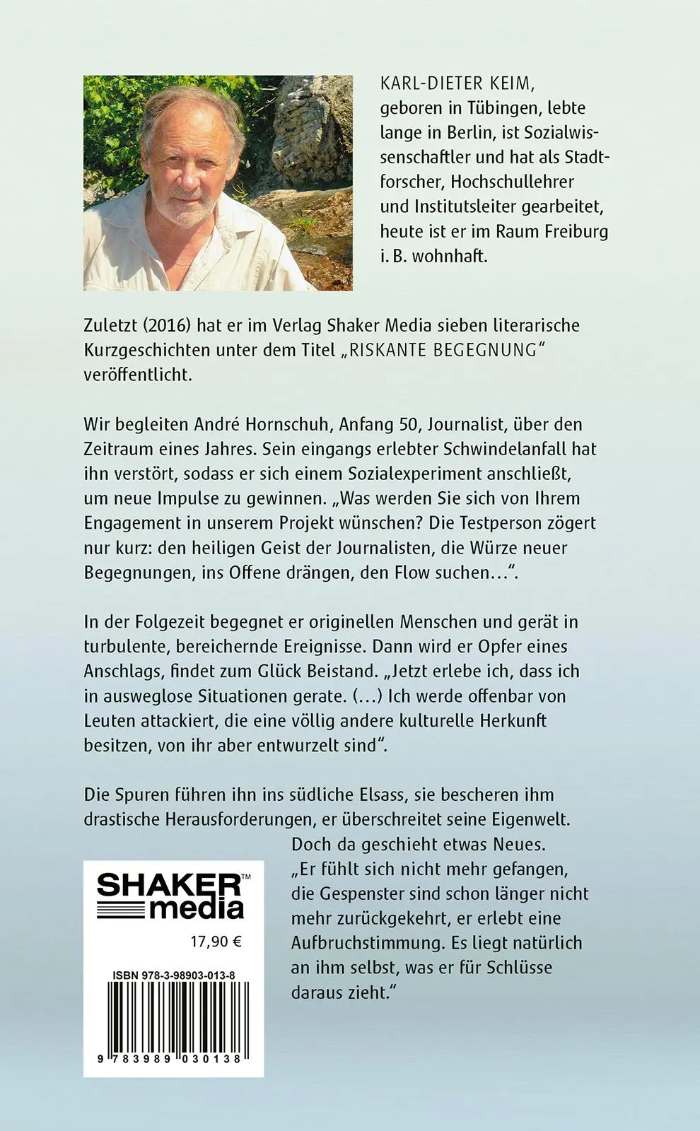 Rückseite: 9783989030138 | Zeiten des Schwindels | Erzählung | Karl-Dieter Keim | Taschenbuch