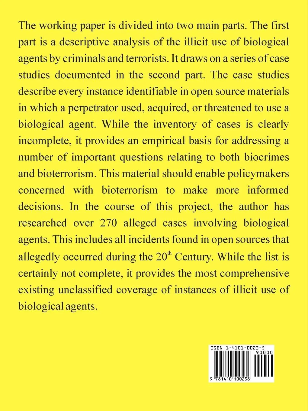 Rückseite: 9781410100238 | Bioterrorism and Biocrimes | W. Seth Carus (u. a.) | Taschenbuch