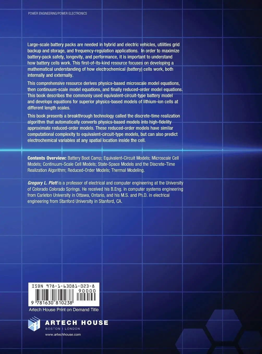 Rückseite: 9781630810238 | Battery Management Systems Vol 1 | Gregory L. Plett | Buch | Gebunden