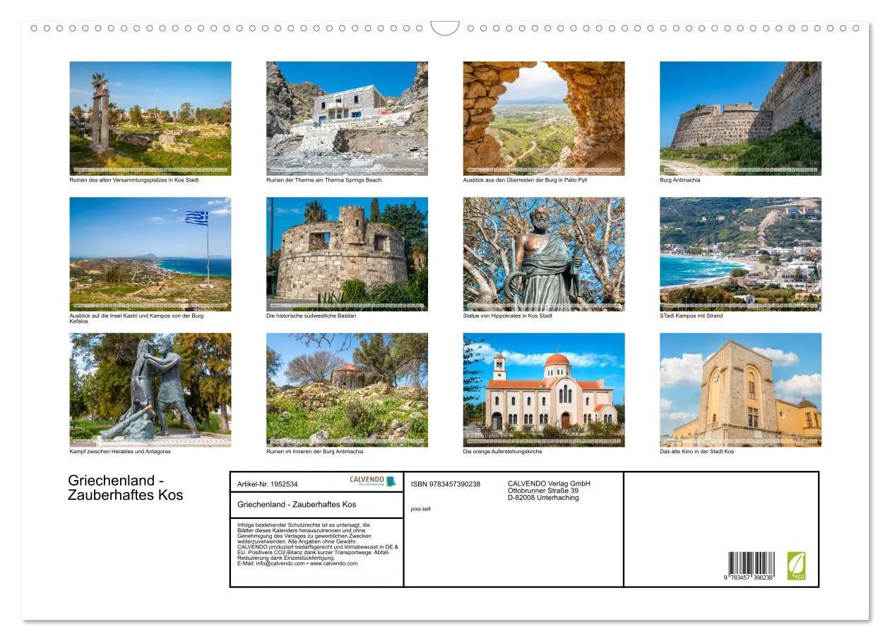 Bild: 9783457390238 | Griechenland - Zauberhaftes Kos (Wandkalender 2026 DIN A2 quer),...