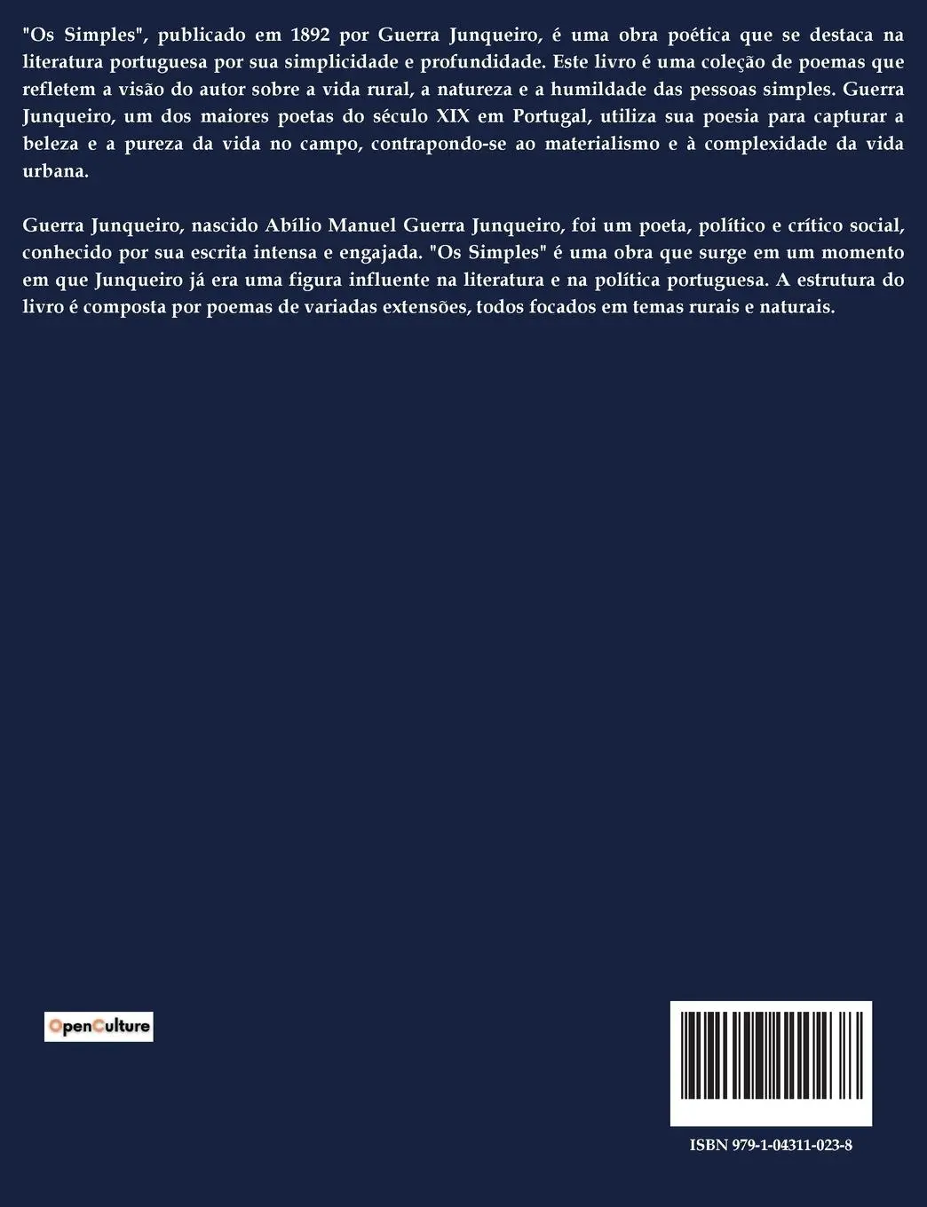 Rückseite: 9791043110238 | Os Simples | Guerra Junqueiro | Taschenbuch | Paperback | 2024