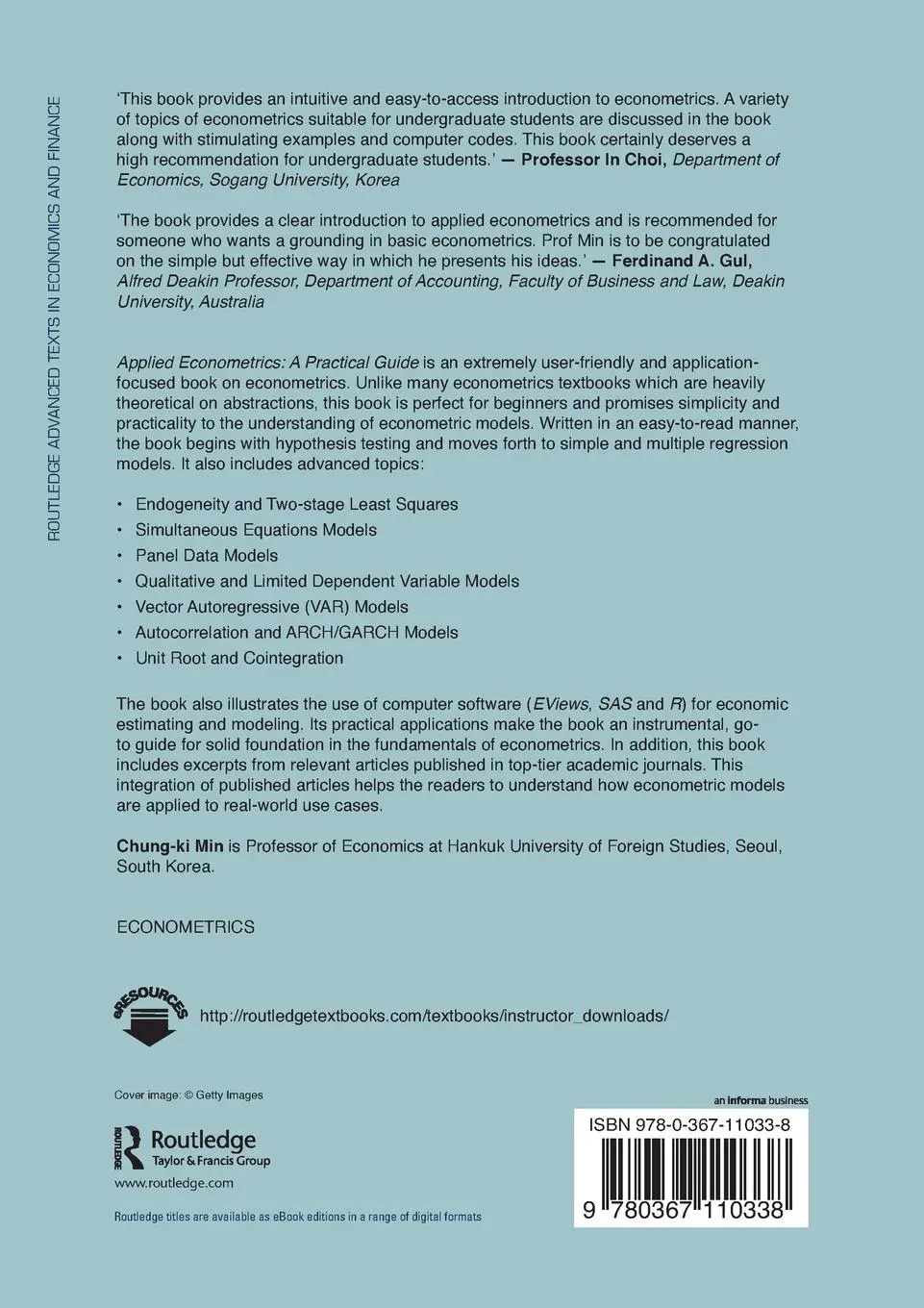 Rückseite: 9780367110338 | Applied Econometrics | A Practical Guide | Chung-Ki Min | Taschenbuch