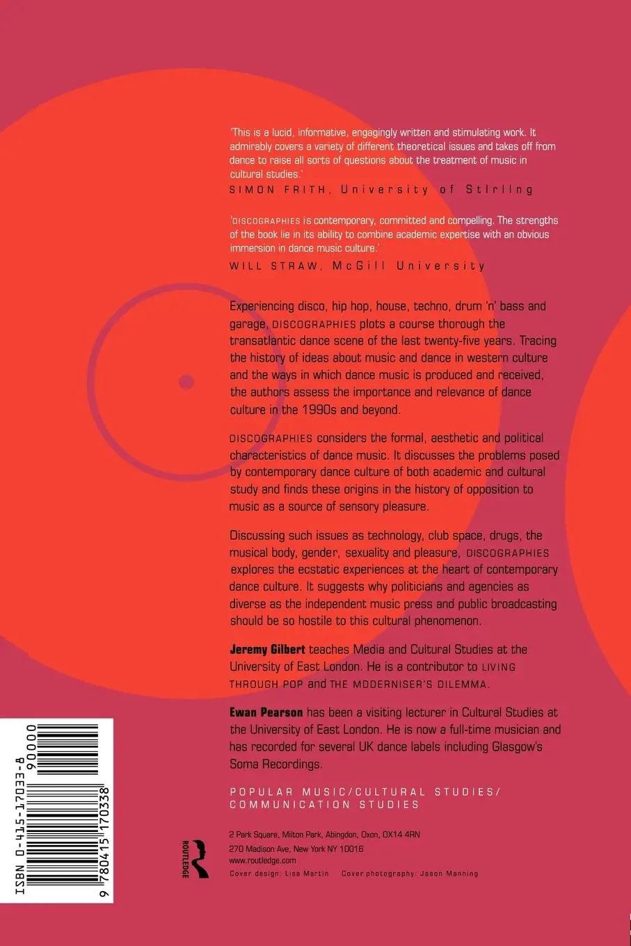 Rückseite: 9780415170338 | Discographies | Dance, Music, Culture and the Politics of Sound | Buch