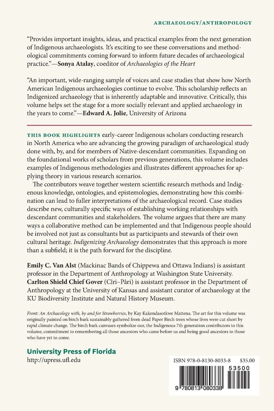 Rückseite: 9780813080338 | Indigenizing Archaeology | Putting Theory Into Practice | Alst (u. a.)