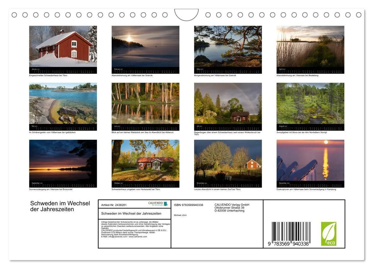 Bild: 9783569940338 | Schweden im Wechsel der Jahreszeiten (Wandkalender 2027 DIN A4...