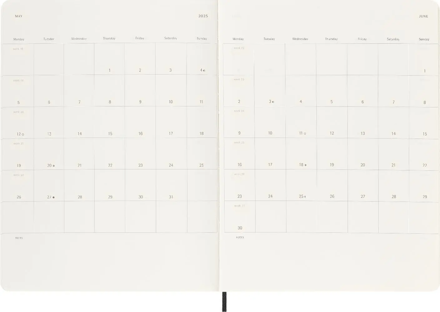 Bild: 8056999270438 | Moleskine 12 Monate Wochen Notizkalender 2025, XL | Buch | 144 S.