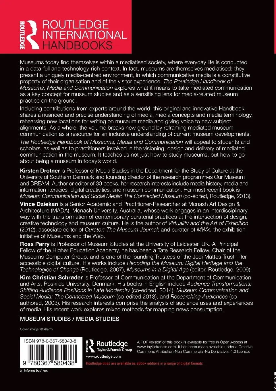 Rückseite: 9780367580438 | The Routledge Handbook of Museums, Media and Communication | Buch