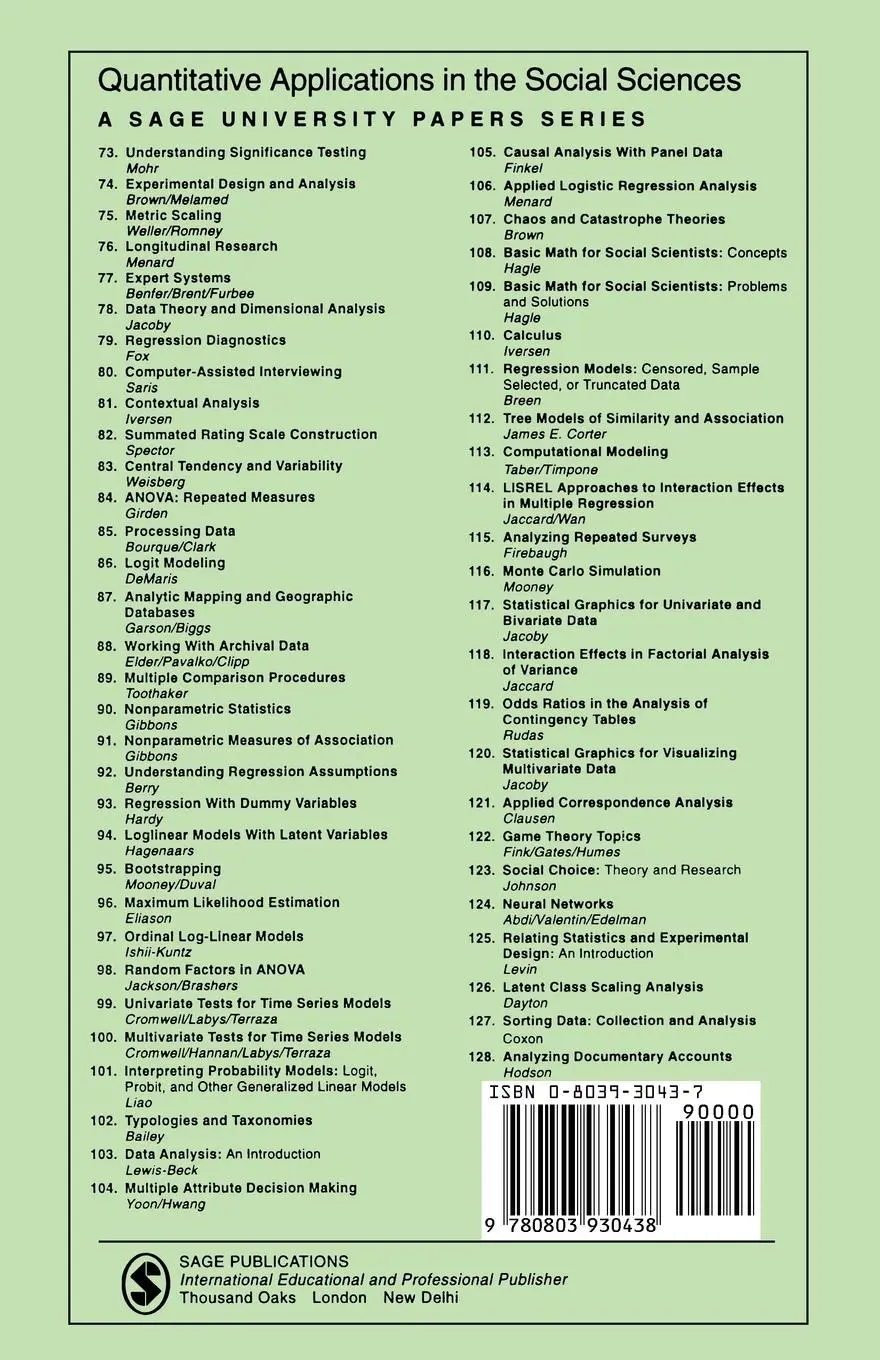 Rückseite: 9780803930438 | Microcomputer Methods for Social Scientists | Schrodt | Taschenbuch