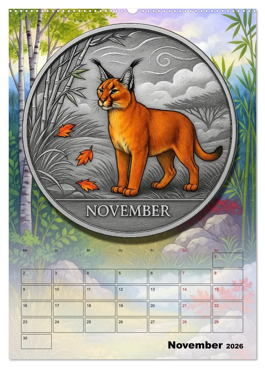 Bild: 9783516600438 | Katzenadel in Silber (Wandkalender 2026 DIN A2 hoch), CALVENDO...