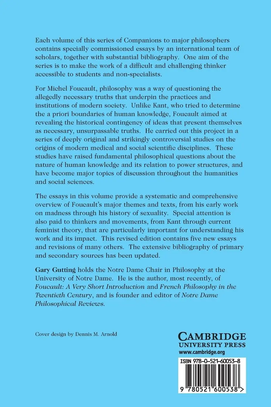 Rückseite: 9780521600538 | The Cambridge Companion to Foucault | Gary Gutting | Taschenbuch