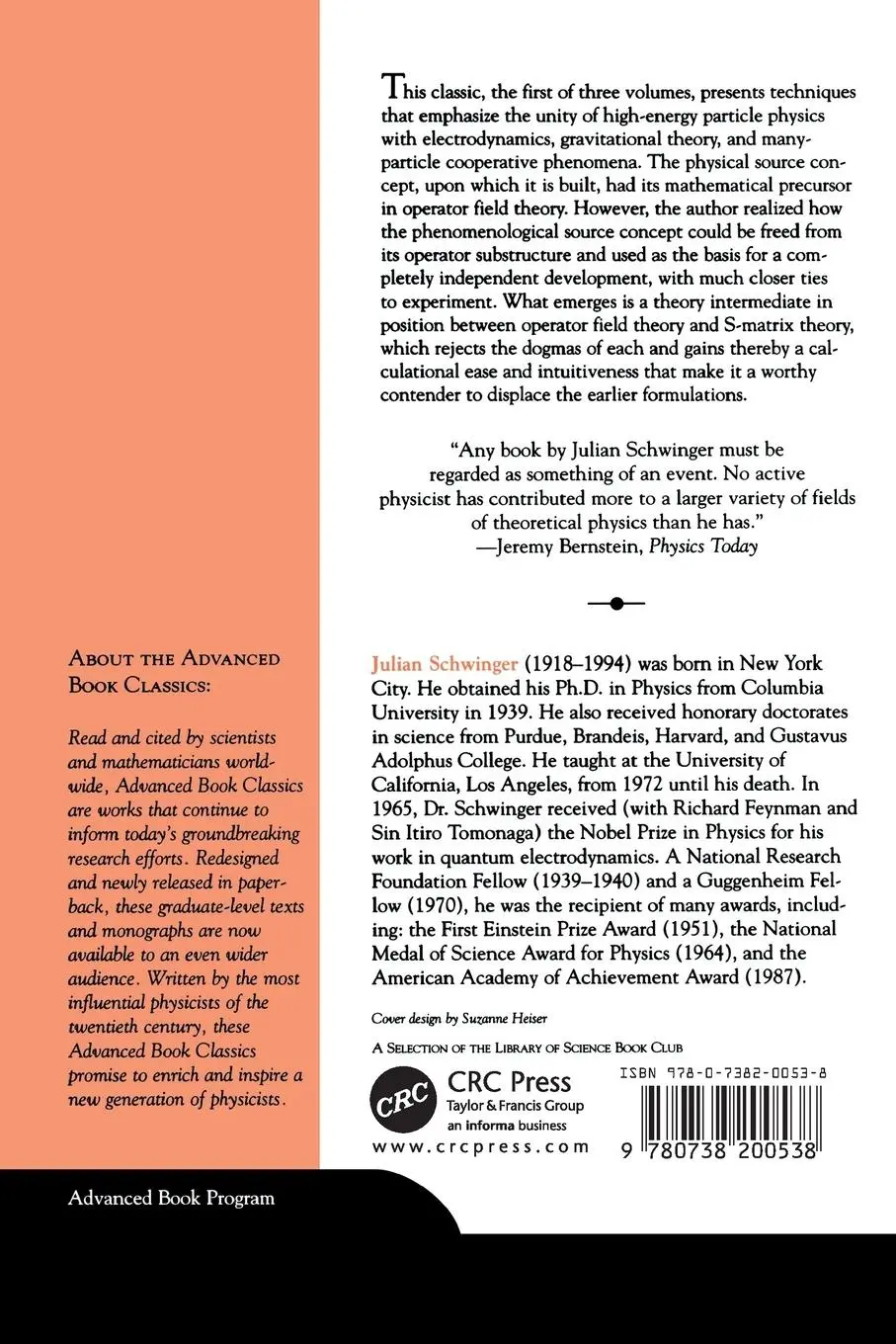Rückseite: 9780738200538 | Particles, Sources, And Fields, Volume 1 | Julian Schwinger | Buch