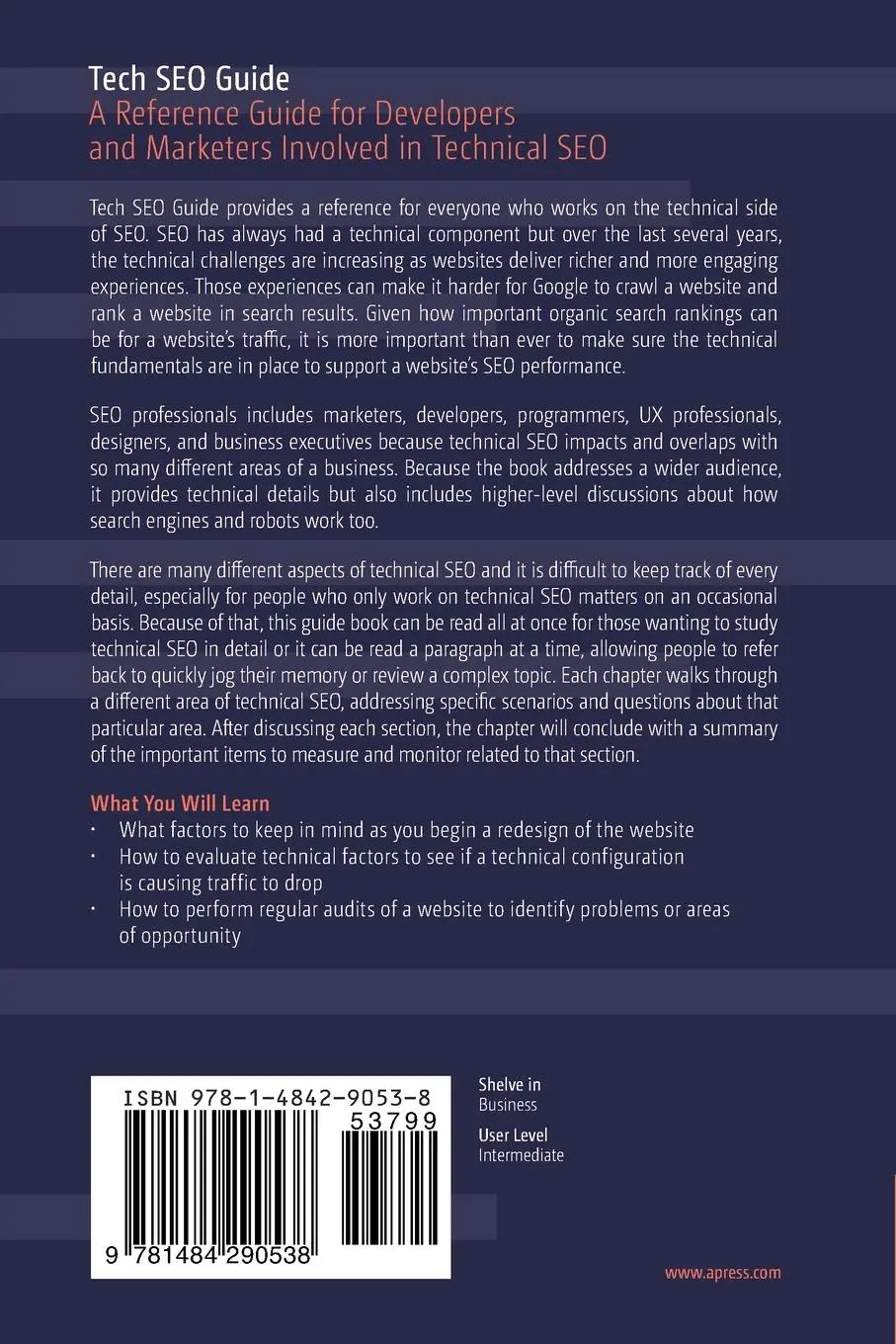 Rückseite: 9781484290538 | Tech SEO Guide | Matthew Edgar | Taschenbuch | x | Englisch | 2023