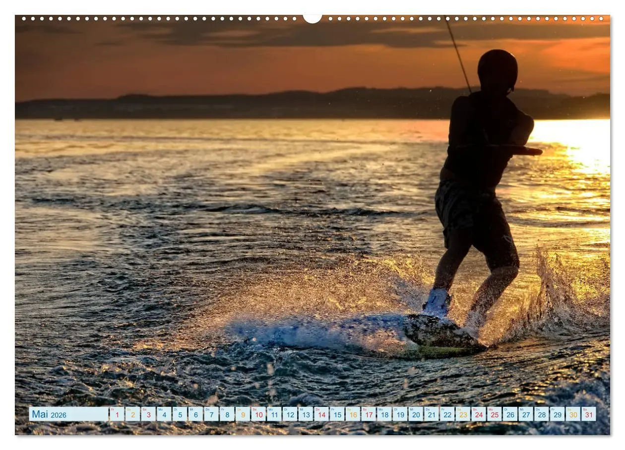 Bild: 9783457740538 | Wakeboarden (Wandkalender 2026 DIN A2 quer), CALVENDO Monatskalender