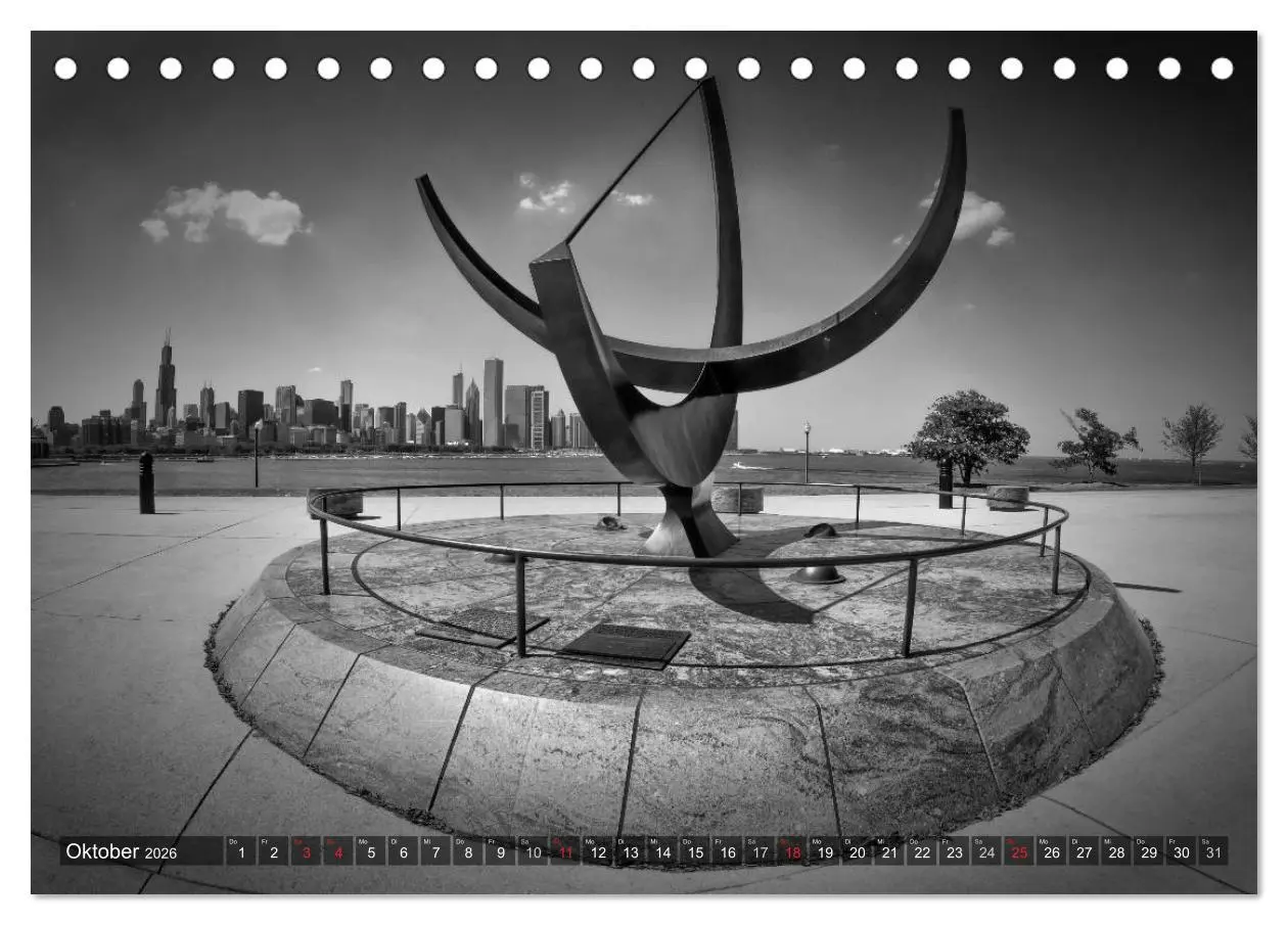 Bild: 9783516210538 | CHICAGO Monochrom (Tischkalender 2026 DIN A5 quer), CALVENDO...